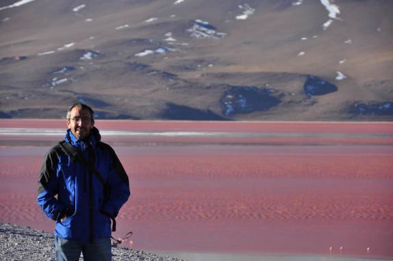 As incríveis águas vermelhas da Laguna Colorada, a mais de 4 mil metros de altitude, no sudoeste da Bolívia